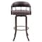 Armen Living Pharaoh Swivel 30" Auburn Bay and Brown Faux Leather Bar Stool 721535743308 - alternate 2